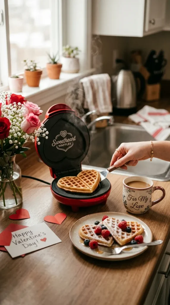15 Romantic Valentine's Day Gift Ideas for Girlfriend She Will Adore 9 heart-shaped-waffle-maker