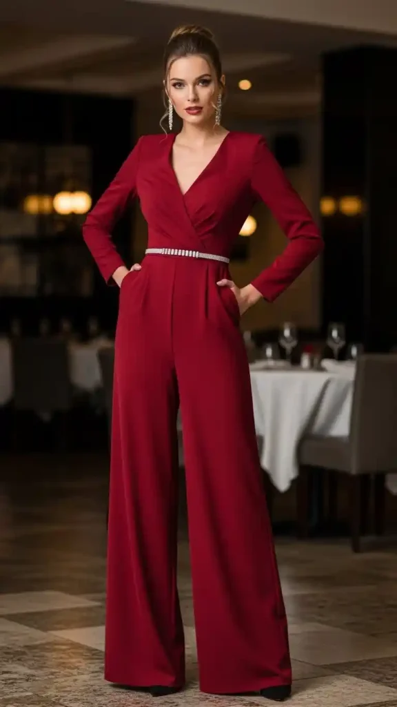16+ Cute Valentine’s Date Night Outfits for Women to Try This Year 9 jumpsuit-chic