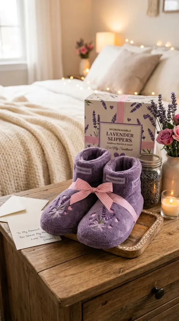 15 Romantic Valentine's Day Gift Ideas for Girlfriend She Will Adore 7 microwavable-lavender-slippers