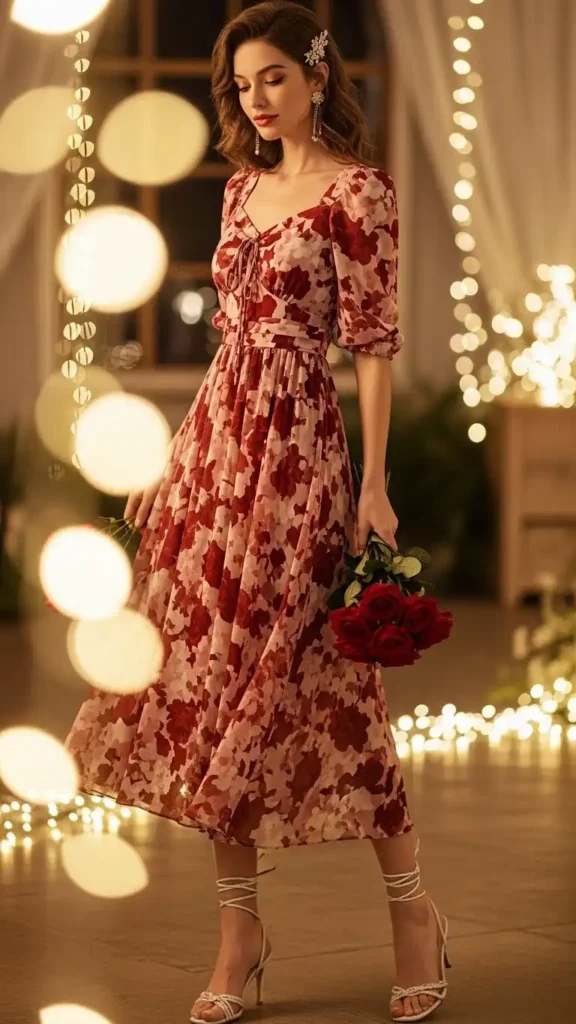 midi-dress-and-strappy-heels