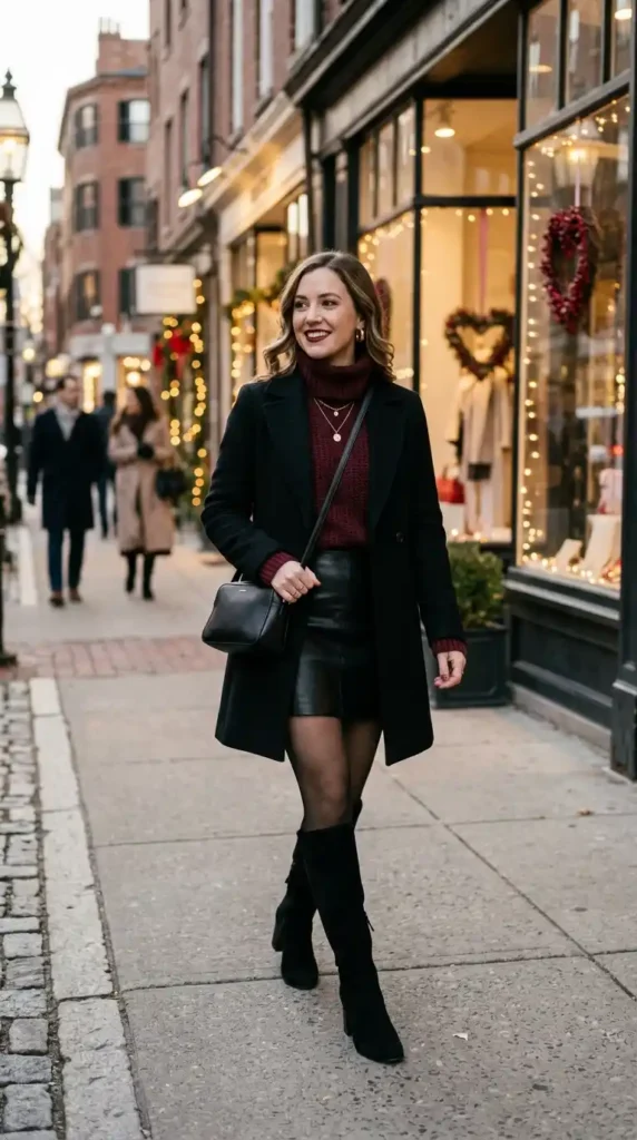 17 Best Dress Code for Valentine’s Day to Look Chic and Stylish 12 mini-skirt-and-boots