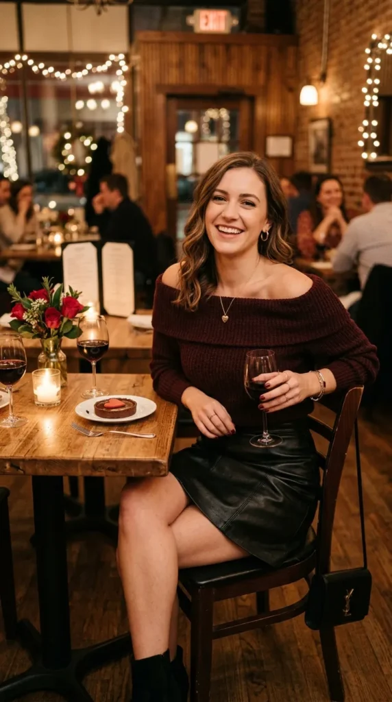 off-shoulder-sweater-with-leather-skirt