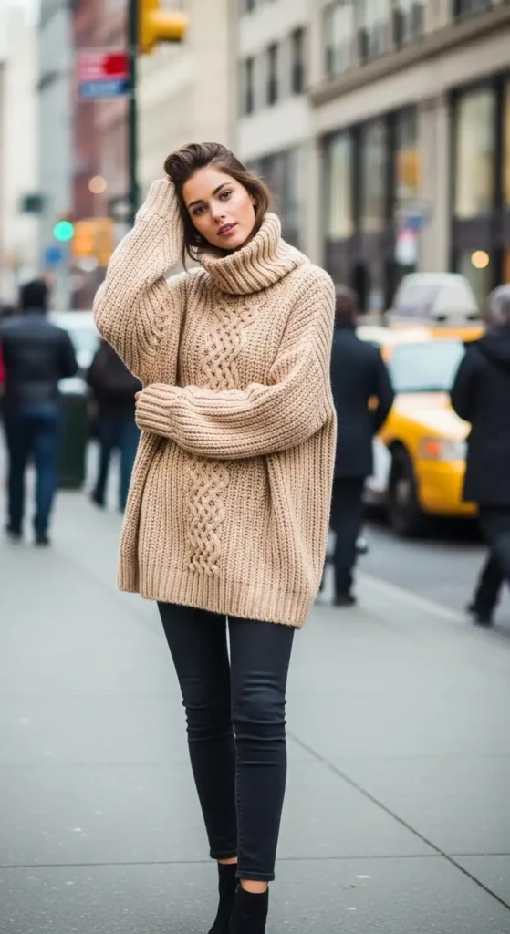 oversized-knit-sweater-with-a-turtleneck