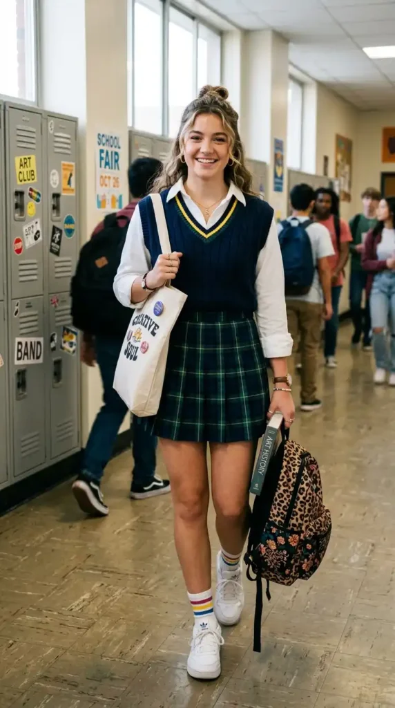 Top Fun and Trendy Outfit Ideas For School That Are Comfortable 12 oxford-and-pleats-style