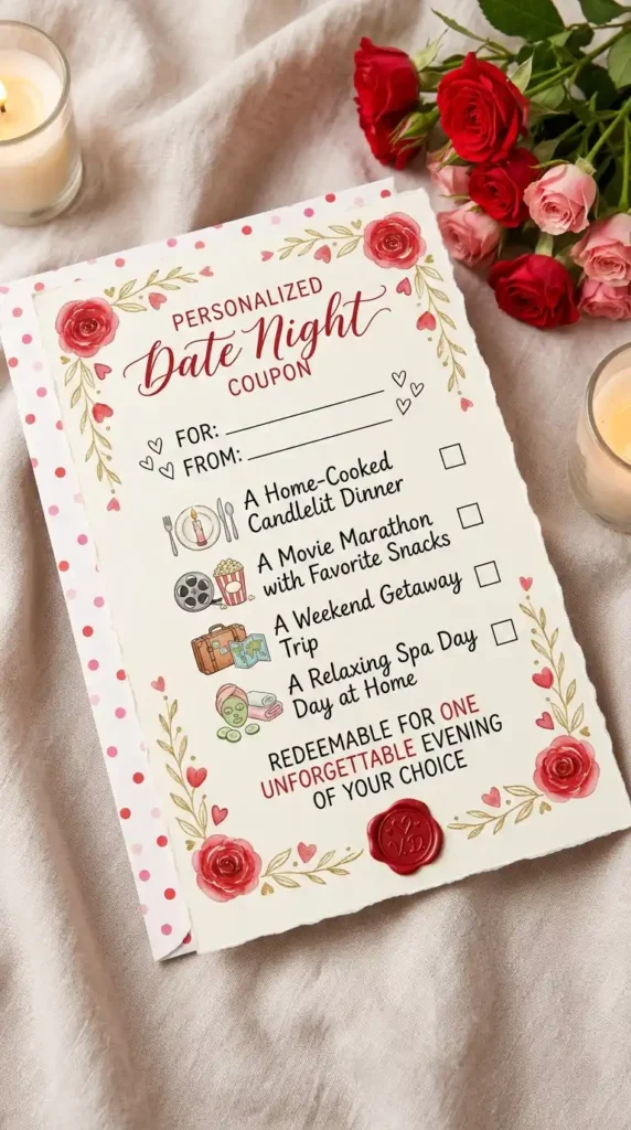 15 Romantic Valentine's Day Gift Ideas for Girlfriend She Will Adore 5 personalized-date-night-coupons