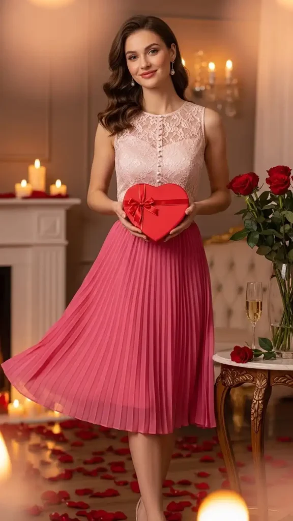 pink-pleated-skirt-with-fitted-top