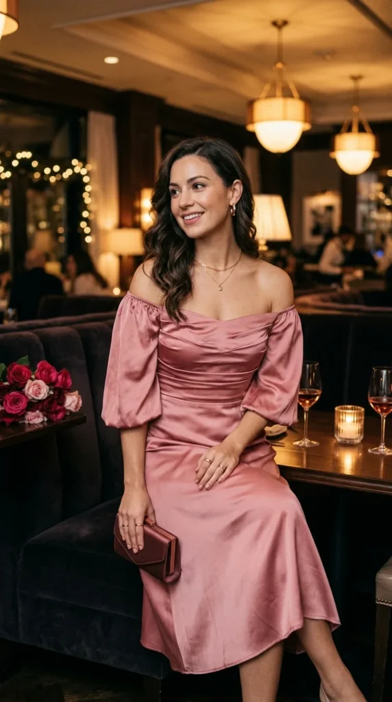pink-satin-off-the-shoulder