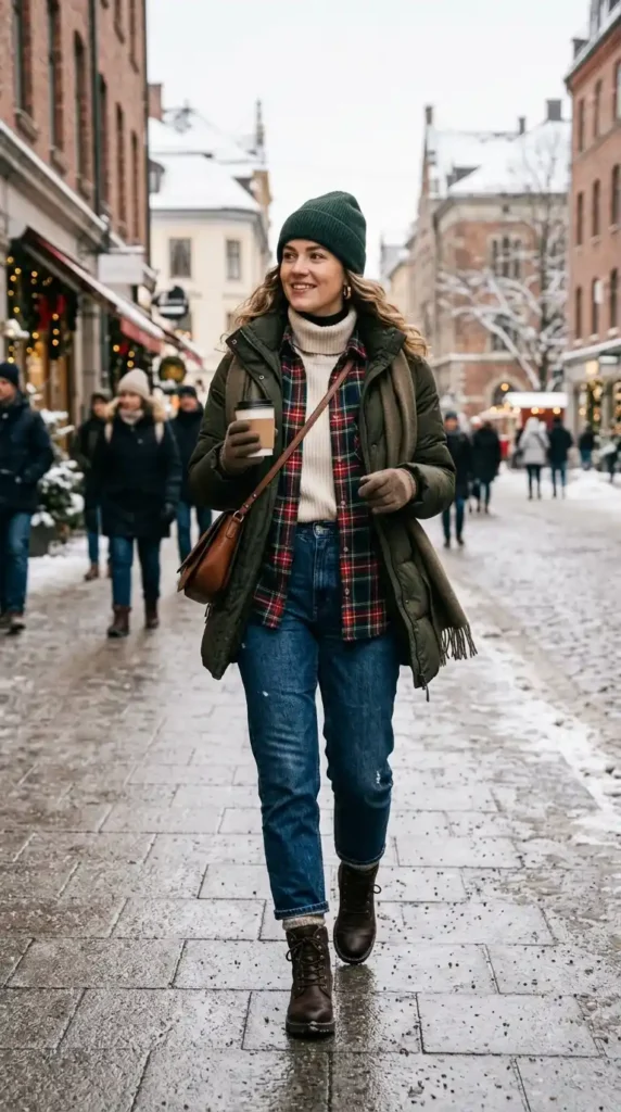 plaid-shirt-with-top-and-jeans