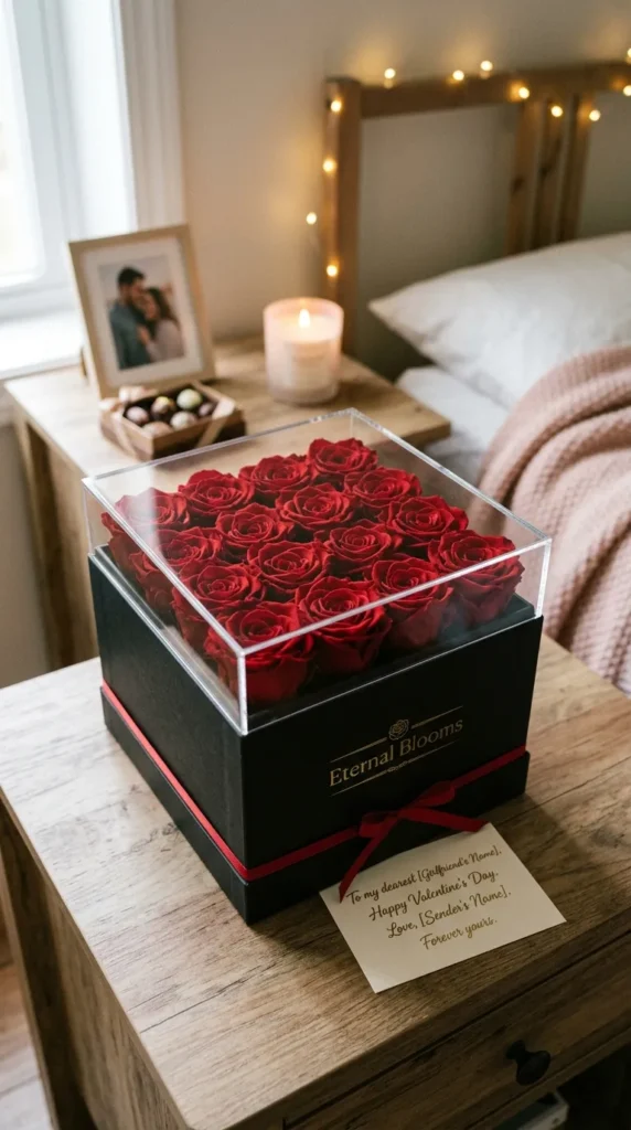 15 Romantic Valentine's Day Gift Ideas for Girlfriend She Will Adore 10 preserved-forever-rose-box