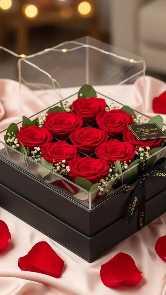 15 Romantic Valentine's Day Gift Ideas for Girlfriend She Will Adore 10 preserved-forever-rose-box