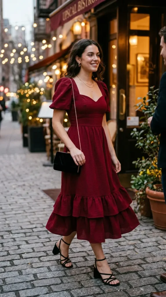 ruffle-hem-sweetheart-neckline-dress