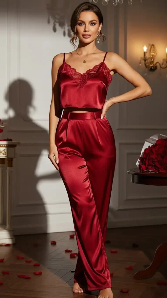 16+ Valentine's Day Outfit For Women: Stylish Ideas to Try This Year 7 satin-or-silk-outfit-for-a-luxurious-feel