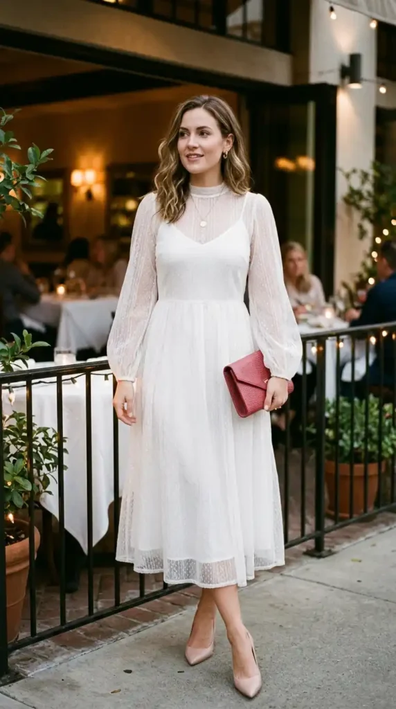 17 Best Dress Code for Valentine’s Day to Look Chic and Stylish 6 sheer-white-dress