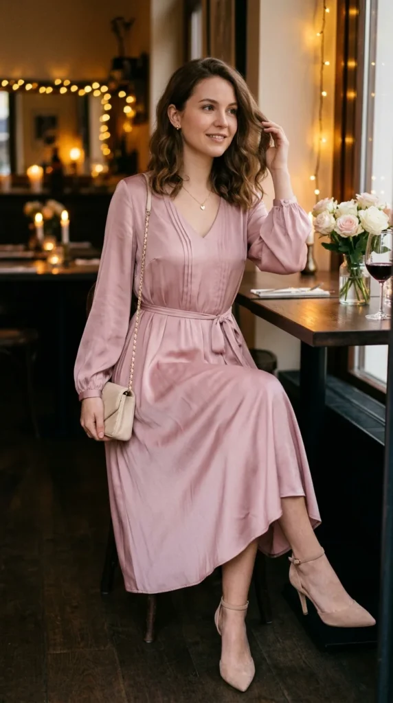 16+ Valentine's Day Outfit For Women: Trendy Ideas to Try This Year 3 soft-pink-dress-for-a-feminine-touch