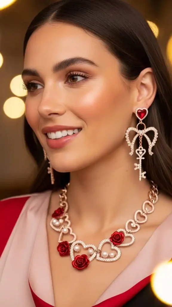 16+ Cute Valentine’s Date Night Outfits for Women to Try This Year 14 statement-accessories