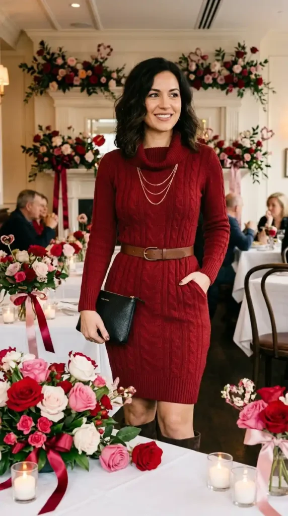 17 Best Dress Code for Valentine’s Day to Look Chic and Stylish 14 sweater-dress