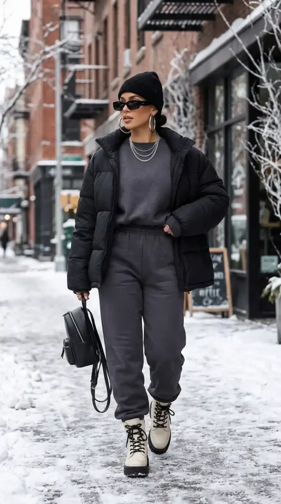 15 Trendy Cold Winter Outfits for Baddies to Wear This Season 15 sweatsuit-slay