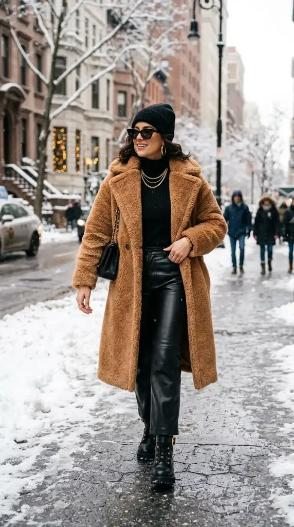 15 Trendy Cold Winter Outfits for Baddies to Wear This Season 11 teddy-coat-luxe