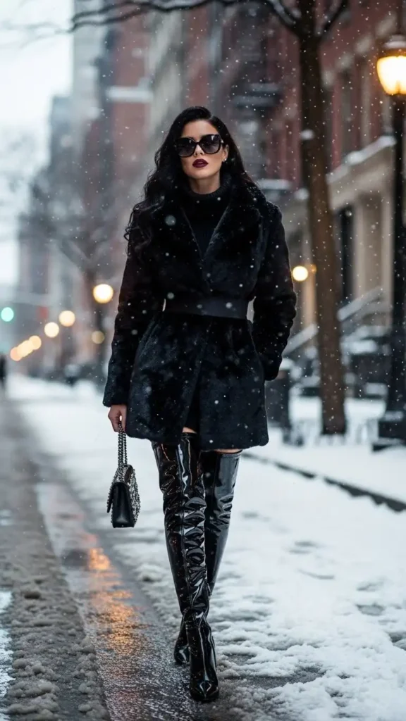 15 Cold Winter Outfits for Baddies to Plan a Chic Outfit 3 thigh-high-boot-tea