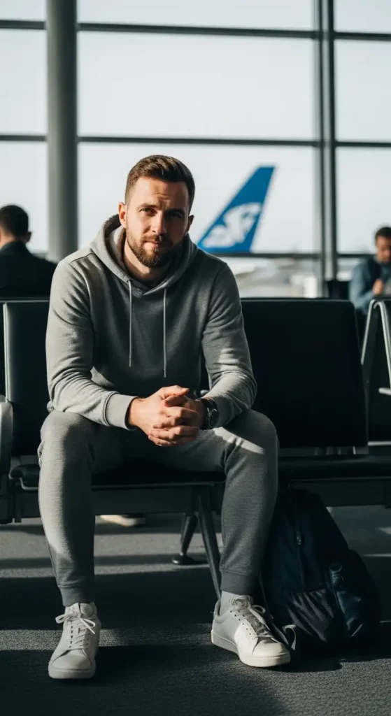 20 Airport Outfit Ideas for Men to Try Today That Keep You Stylish and Comfortable 2 classic-hoodie-and-joggers-combo