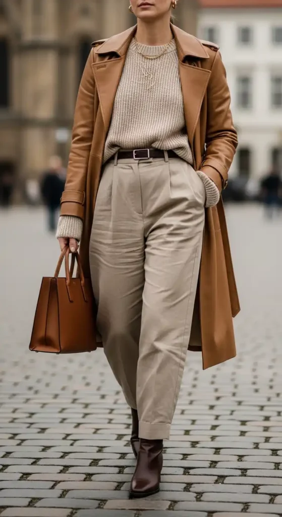 15 Trendy European Fashion Outfits to Upgrade Your Wardrobe 4 neutral-tones-with-leather-accents