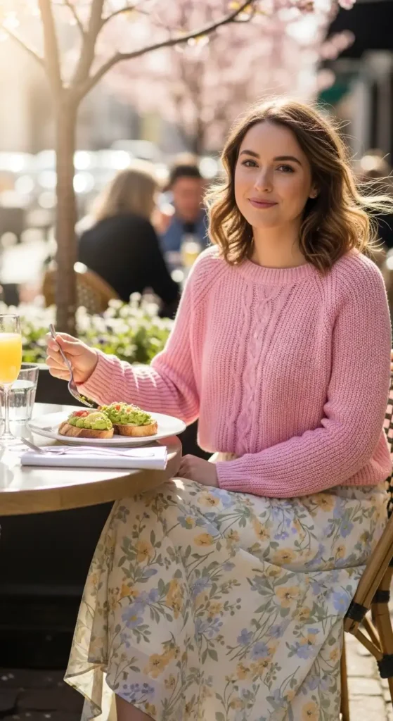 pastel-knit-sweater-and-midi-skirt