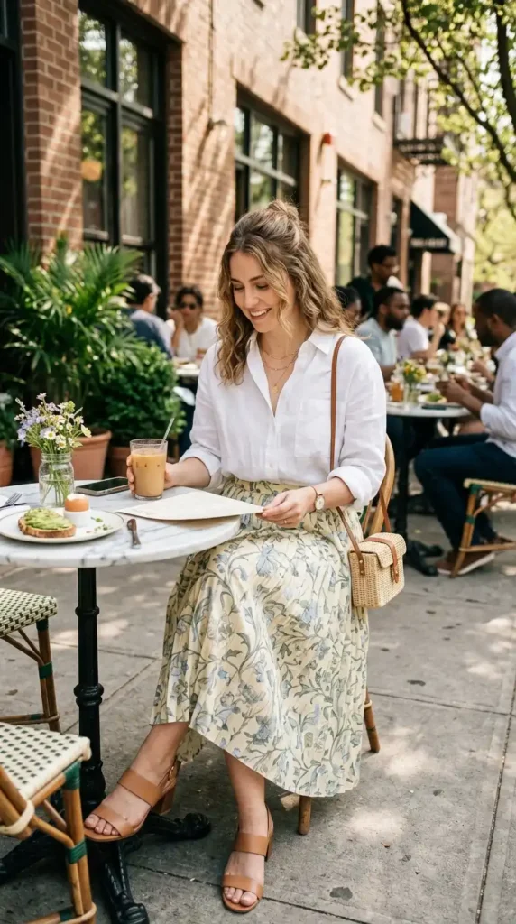 a-midi-skirt-and-white-button-down