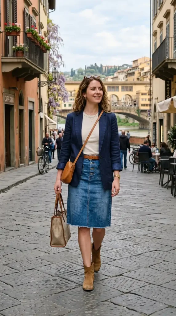 blazer-with-denim-skirt