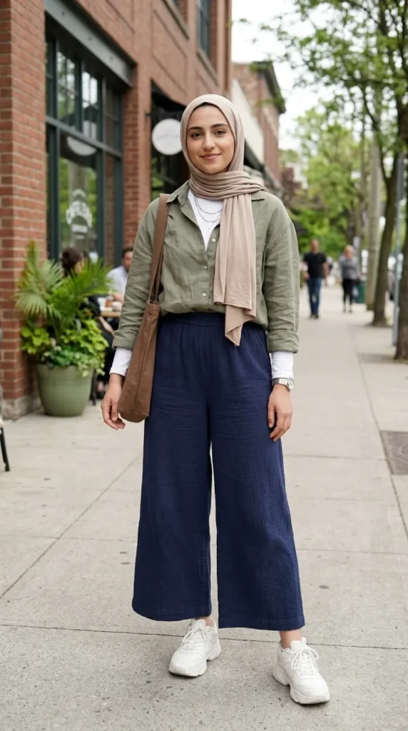 button-up-shirt-with-culottes