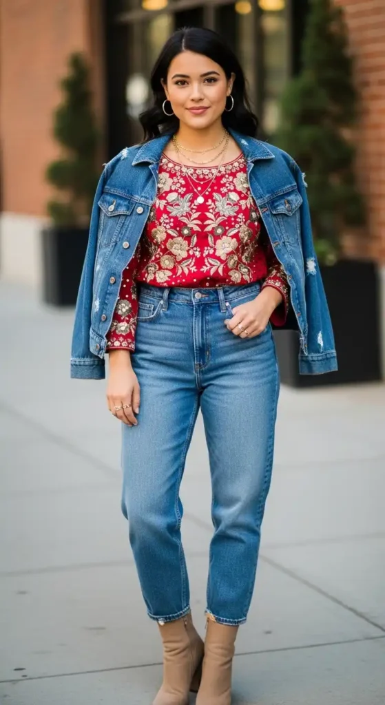denim-and-statement-top