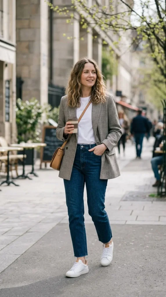 effortlessly-chic-the-plaid-blazer-look