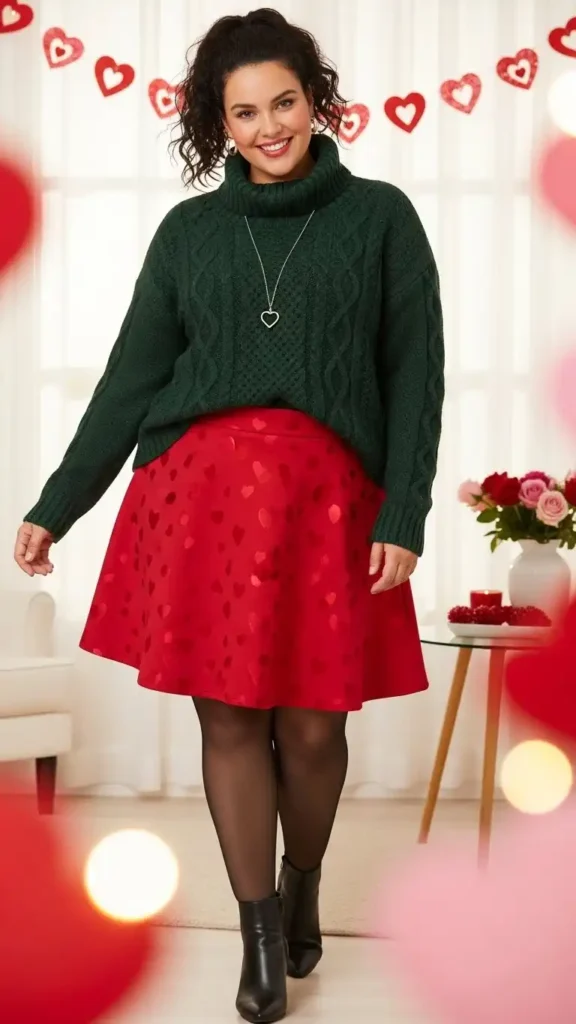 green-turtleneck-cable-knit-sweater