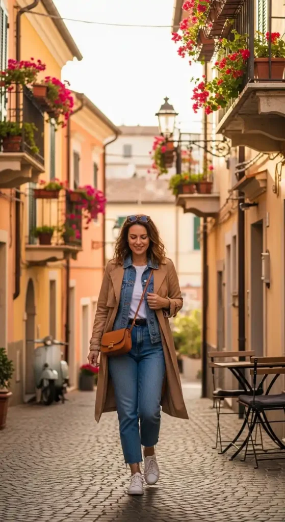 17 Chic Italy Spring Outfits Ideas Every Fashion Lover Will Adore 5 lightweight-trench-coat-over-jeans