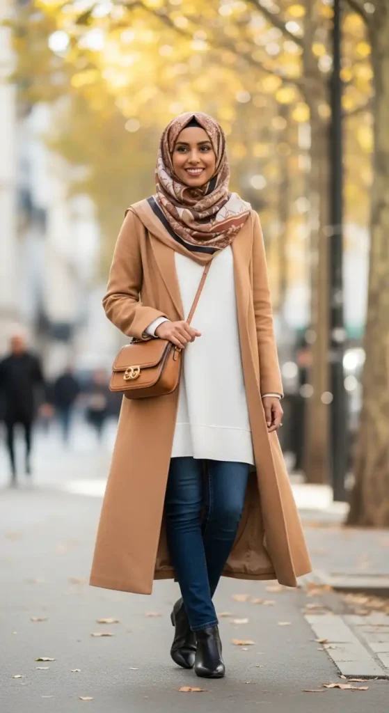 17 Trendy Casual Hijab Outfits for Modest Fashion Lovers 8 long-coat-with-skinny-jeans