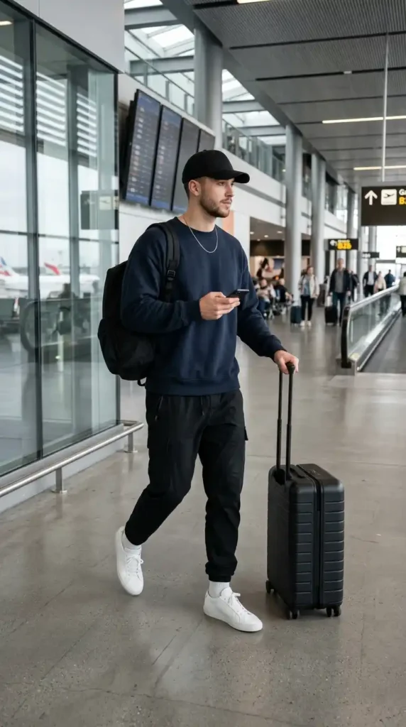 20 Airport Outfit Ideas for Men to Try Today in Style 10 minimal-streetwear-set