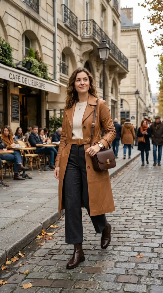 15+ Trendy European Fashion Outfits to Upgrade Your Wardrobe 4 neutral-tones-with-leather-accents