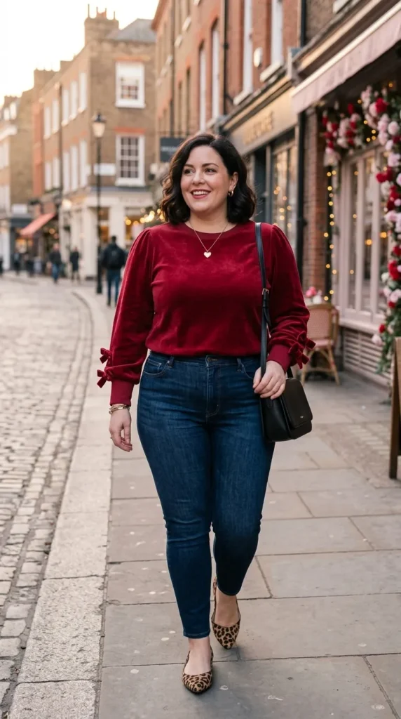 18+ Plus-Size Valentine’s Day Outfits to Feel Confident and Stunning 11 red-velvet-sweater-with-bow-detail