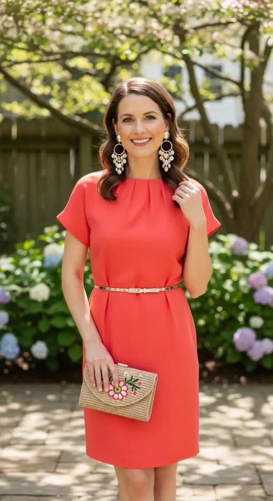 shift-dress-with-statement-earrings