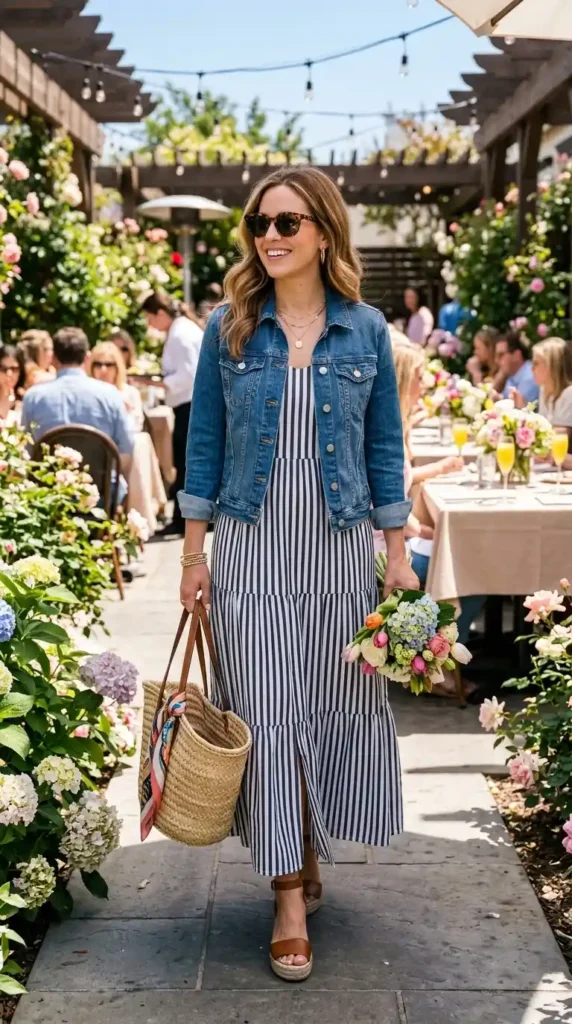 the-stripe-maxi-dress-with-a-denim-jacket