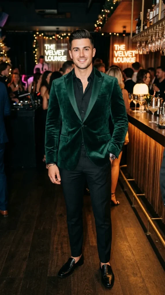 velvet-blazer-with-black-trousers
