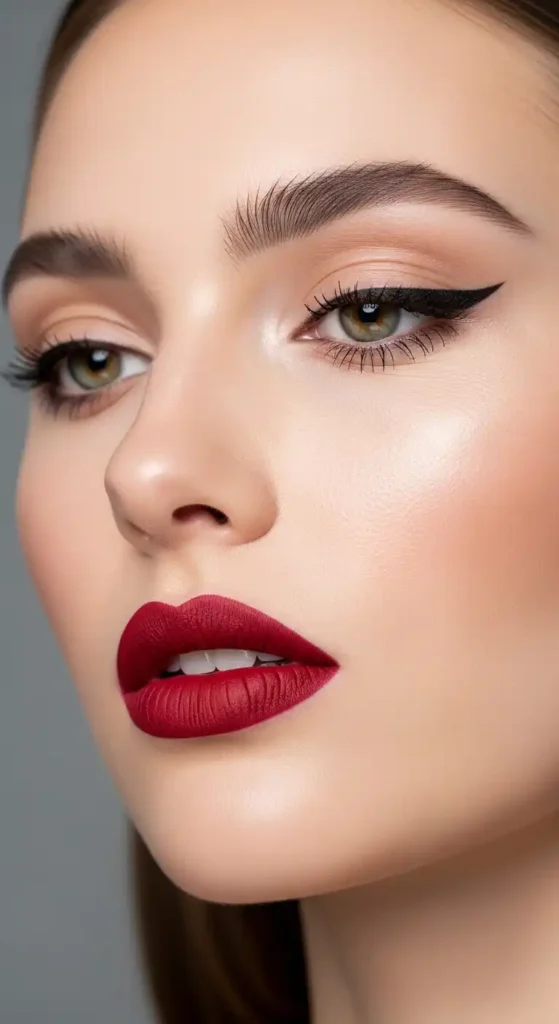 17 Top Glam makeup looks for Parties, Weddings & Night Outs 10 bold-lip-with-minimal-eyes