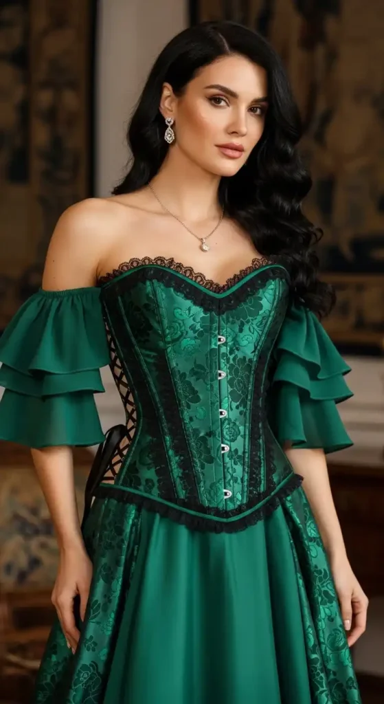 corset-with-ruffle-sleeve-dress