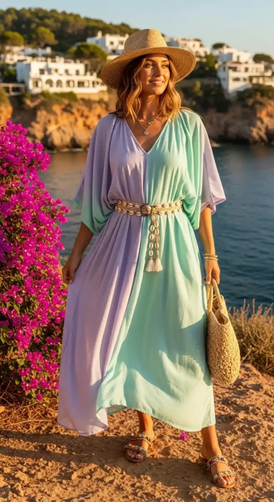 15 Ibiza Outfits to Try Today for a Stylish and Festival-Ready Look 15 pastel-flowy-dress-with-belt