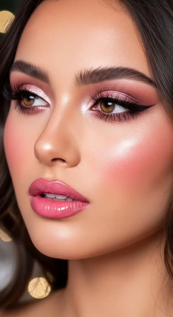 17 Top Glam makeup looks for Parties, Weddings & Night Outs 6 soft-pink-romantic-look