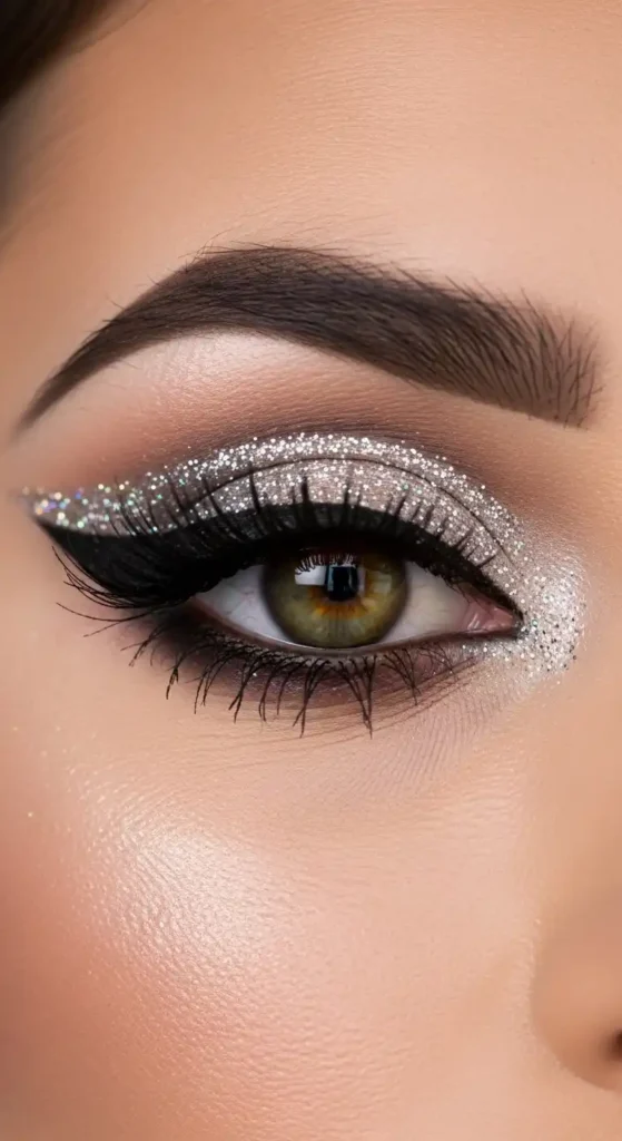 17 Top Glam makeup looks for Parties, Weddings & Night Outs 15 winged-glitter-liner