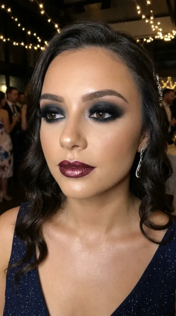 black-smokey-eyes-with-metallic-lip