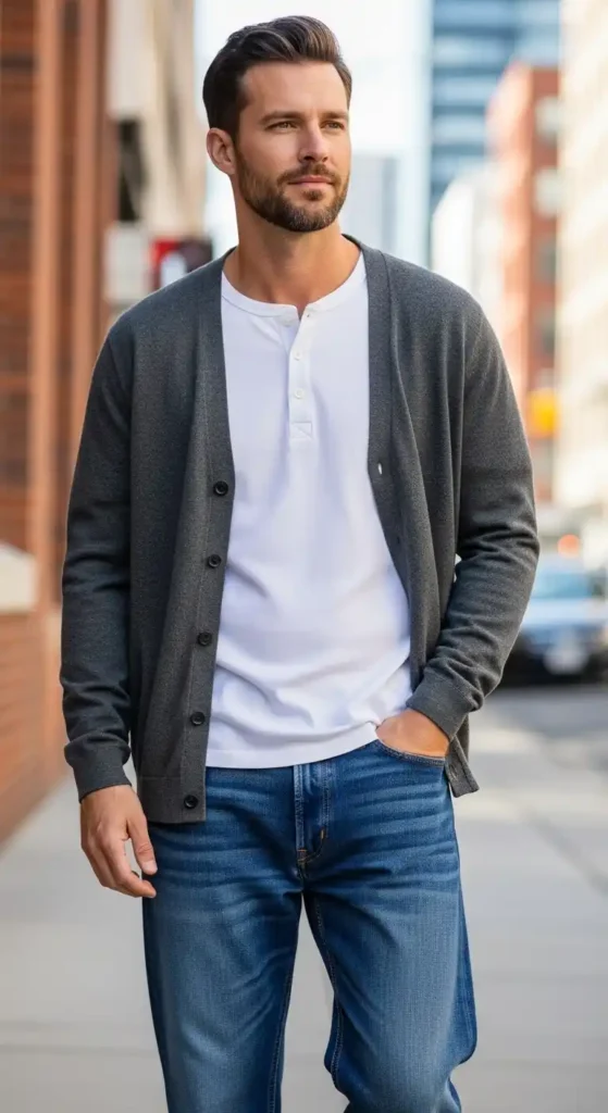 cardigan-over-henley-shirt-with-jeans