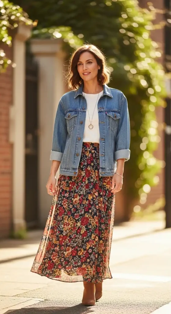 jacket-basic-tee-printed-maxi-skirt