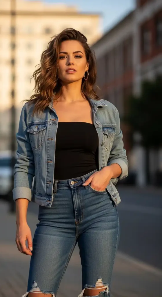 jacket-over-tube-top-jeans
