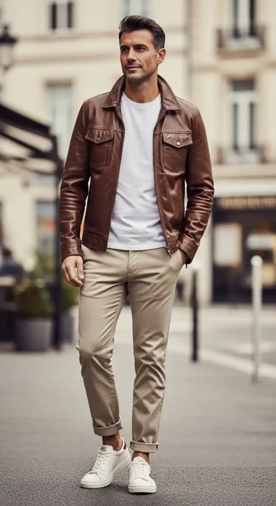leather-jacket-over-t-shirt-with-chinos